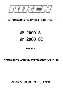 MOTOR-DRIVEN HYDRAULIC PUMP MP-2000-8 MP-2000-8C